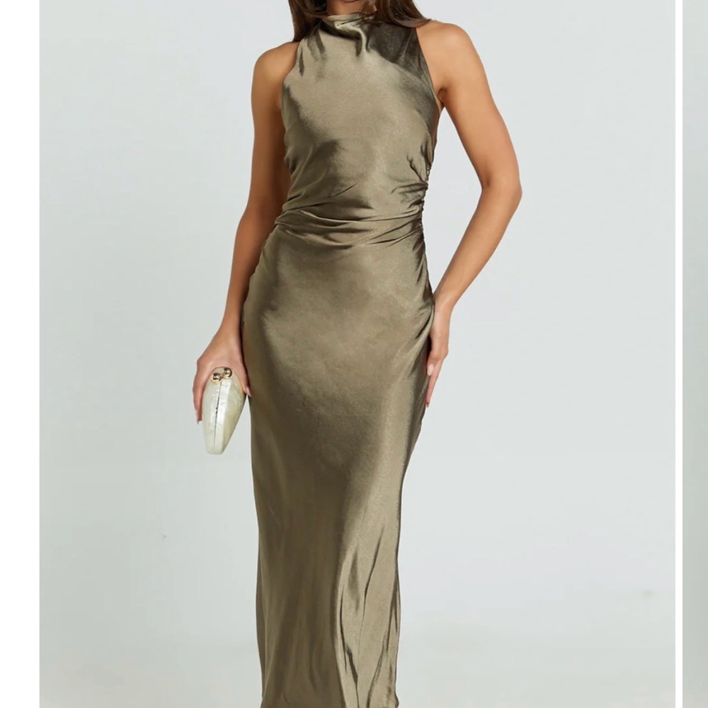 Showpo Aluna Midi Dress in Olive